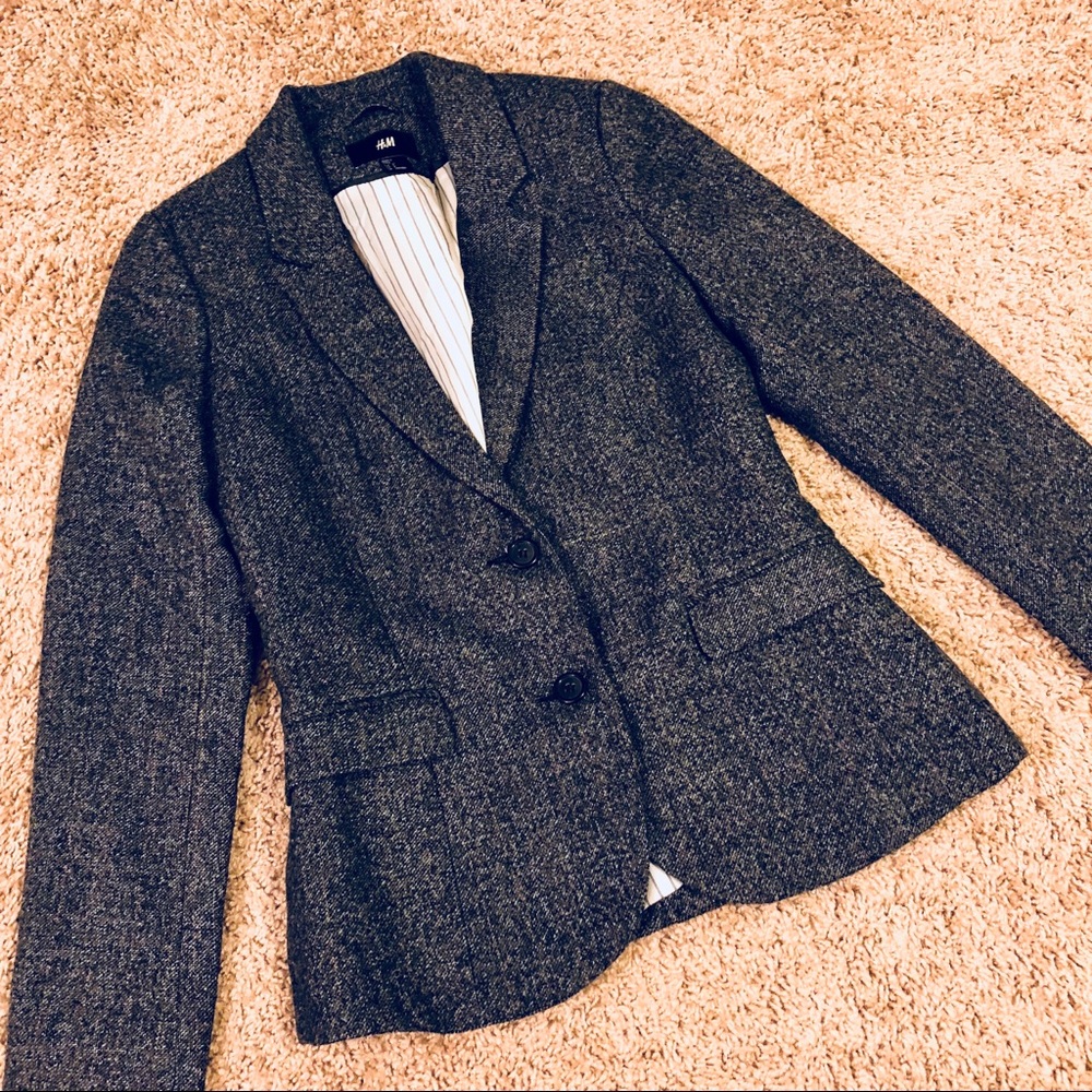 H&M Gray Tweed Blazer 8